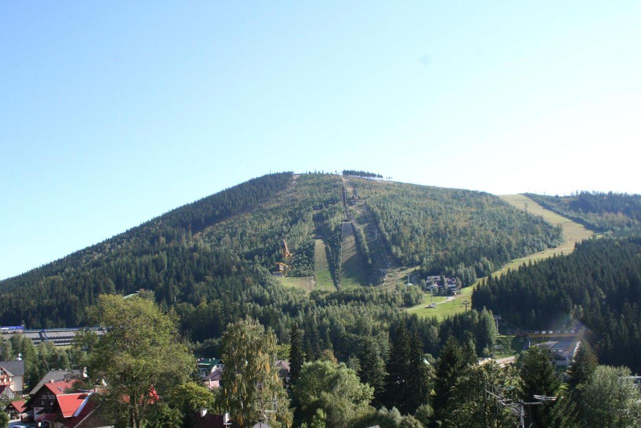Enjoyharrachov - Atraktivni Klidny Klimatizovany Apartman 20 V Centru Harrachova S Parkovanim, Wifi-Wlan, Sat, Herni Konzoli, Ipad, Netflix Zdarma, Moznosti Dobijeni Auta, Vyhledem Do Zahrady A Na Romanticky Kostelik 外观 照片
